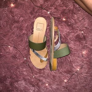 Dolce vita green and snakeskin sandals